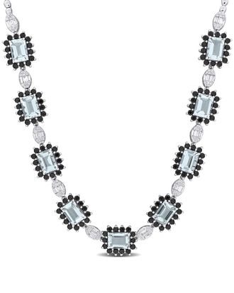 Rina Limor 14K 13.56 Ct. Tw. Diamond & Aquamarine Halo Necklace