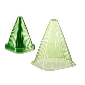 Relaxdays Set De 48 Mini Invernaderos Para Plantas, Protecci&oacute;n Contra El Fr&iacute;o, Caracoles Y Aves, Pvc, Verde - Relaxdays