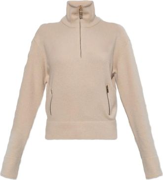 Victoria Beckham Milano trui met halve rits - Beige