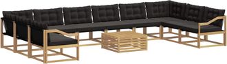 vidaXL Conjunto De Sof&aacute;s De Exterior 11 Uds. Blanco Y Negro Vidaxl