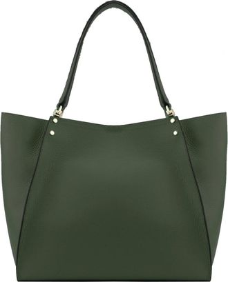 Pourchet Tassen, Dames, Groen, ONE Size, Leer, Hebdo Tote