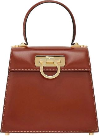 Ferragamo Brown Iconic Small Satchel