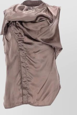 Rick Owens sleeveless asymmetric satin top draped detail