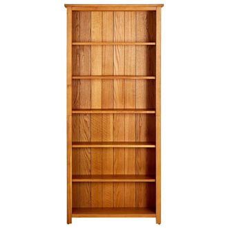 Berkfield Home 6-Tier Bookcase 80x22.5x180 cm Solid Oak Wood in Brown