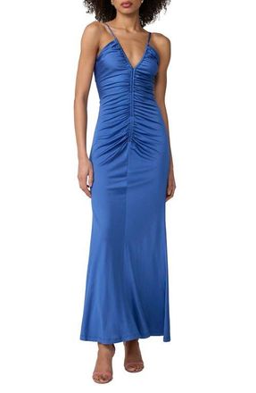 Diane Von F&uuml;rstenberg Gillian Center Ruched Jersey Dress in Dusk Blue at Nordstrom, Size X-Small