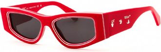 Off-white Sunglasses Geometric Full Rim, Red Frame And Dark Grey Lens Oeri047Andy2507