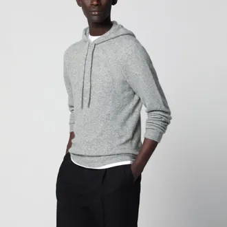 Roberto Collina Light gray cashmere sweatshirt-style sweater