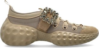 Roger Vivier Schoenen, Dames, Beige, 40 EU, Leer, Viv Run Sneakers