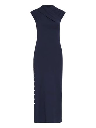 Gloria Coelho button-detail midi dress - Blue