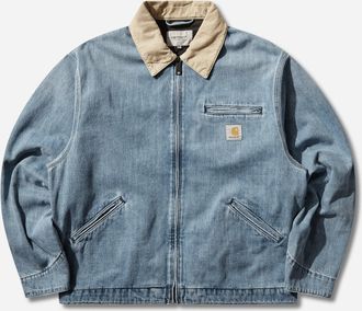 Carhartt Work in Progress Men s OG Detroit Jacket Blue / Dusty H Brown (Burst Washed)