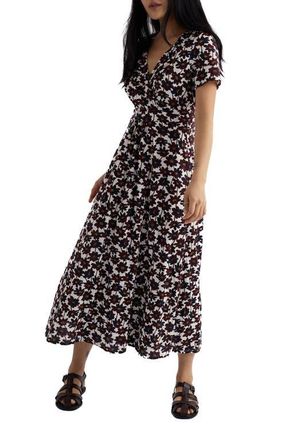 Seasalt Cornwall Chapelle Floral Organic Cotton Jersey Midi Dress in Inked Cosmos Chalk at Nordstrom, Size 12 Us