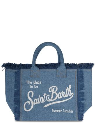 MC2 Saint Barth Womens Handbag Vanity Denim Canvas Cotton Handbags Hand Bags