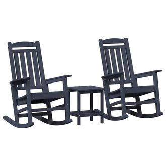 Berkfield Home 3 Piece Garden Lounge Set Navy Blue HDPE