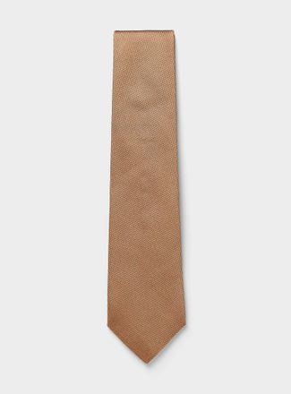 BOSS Mens Plain grenadine silk tie