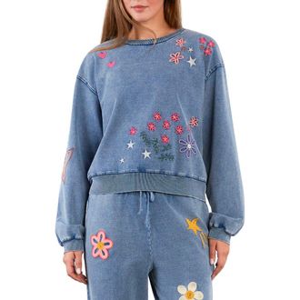 BILLY T In Full Bloom Sweatshirt in Denim at Nordstrom, Size X-Small