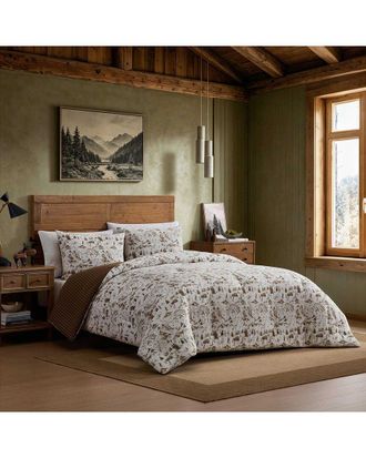 Eddie Bauer Ski Hill Stripe Cotton Flannel Comforter Set