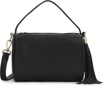 Kazar Leren Handtas met Sleutelhanger en Clutch - Dames - Handtassen - Zwart - ONE Size - Leer - Tassen