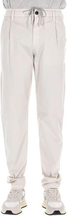 Eleventy Tailored Broeken met trekkoord in de taille - Heren - Slim Fit Broeken - Beige - W31 - Katoen - Broeken