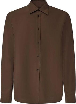 Jil Sander Heren, Overhemden, Bruin, Maat: XL