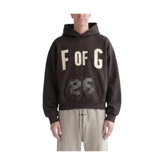 Fear of God Hoodies, male, Brown, Size: 2XL Classic Fit Half Raglan Hoodie w/ Pocket