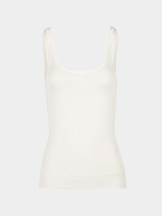 Ryan Roche Womens Cashmere Featherweight Ribbed Tank Top Size: M