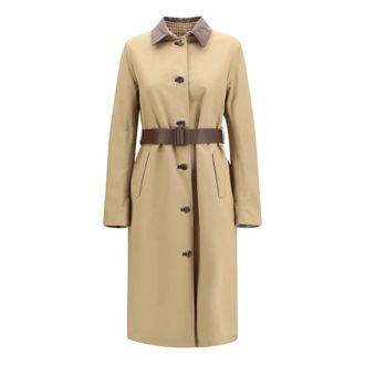 Jacob Cohen Trench in Gabardine di Cotone e Pied-de-Poule di Cashmere Reversibile - - Coats - Donna - Beige - L