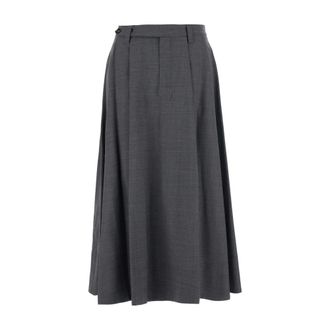 Brunello Cucinelli Dames, Rokken, Grijs, Maat: M Zijde