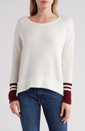 Go Couture Spring Varsity Sweater in Ivory at Nordstrom Rack, Size X-Large