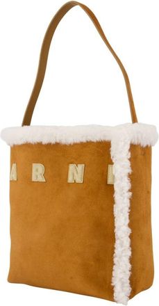 Marni Womens Museo Shoulder Bag Brown Calfskin