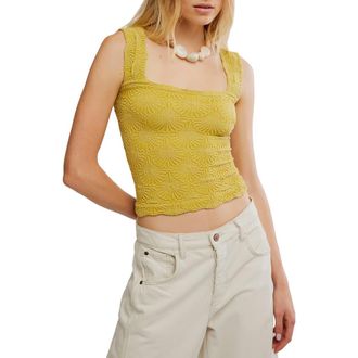 Free People Love Letter Floral Knit Camisole in Acid Moss at Nordstrom Rack, Size X-Small/small