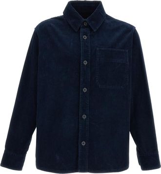 A.P.C. Dark Blue Relaxed Corduroy Shirt