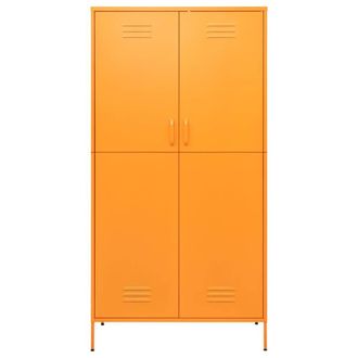 Berkfield Home Wardrobe Mustard Yellow 90x50x180 cm Steel in Tangerine | Size: 90 x 50 x 180 cm