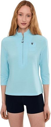 Jamie Sadock Ottoman 3/4 Sleeve Top Womens Clothing Blue : SM, Polyester/Spandex