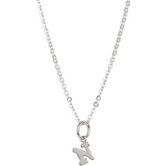Nashelle Initial Pendant Necklace in Sterling Silver - N at Nordstrom, Size 18