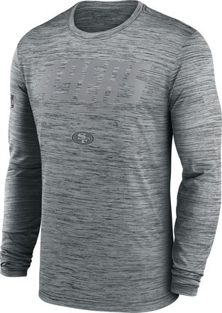 Nike San Francisco 49ers Sideline Team Issue Velocity Nike Mens Dri-FIT NFL Long-Sleeve T-Shirt in Grey | 02EQ06G9B-CH4