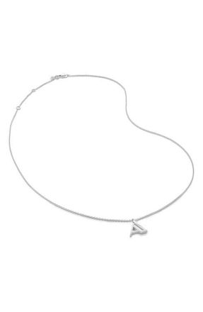 Monica Vinader Initial Pendant Necklace in Sterling Silver - A at Nordstrom