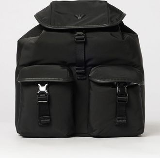 Emporio Armani Zaino in nylon riciclato con patta e logo Eagle frontale