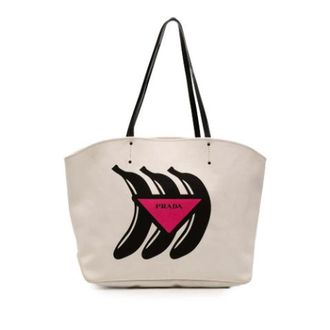 Prada Pre-owned Tote Bags, female, White, Size: ONE SIZE Pre-owned Canvas Tote