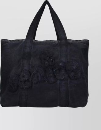 ERL rectangular tote bag embroidered detail