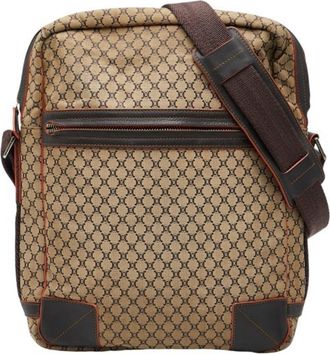 Celine Brown Canvas Leather Shoulder Bag (Pre-Owned)