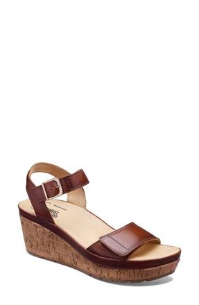 Samuel Hubbard Portola Two-Strap Wedge Sandal in Cognac Leather at Nordstrom, Size 10.5