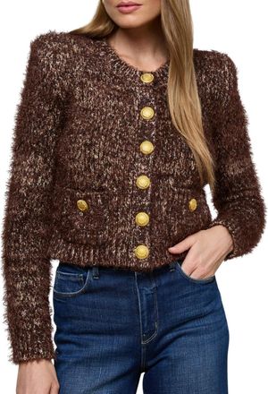 L'agence Una Knit Cardigan In Chocolate Multi