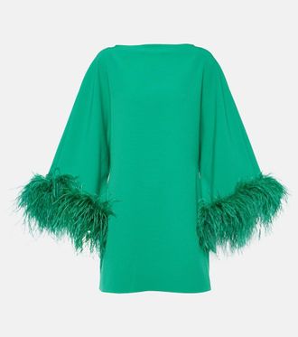 SAFiYAA Arama feather-trimmed minidress