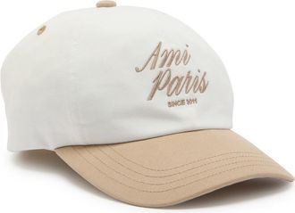 Ami Ami Paris Logo-embroidered Contrasting Cotton cap - White - One Size