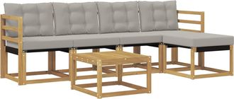 vidaXL Conjunto De Sof&aacute;s De Exterior 6 Uds. Blanco Y Gris Claro Vidaxl