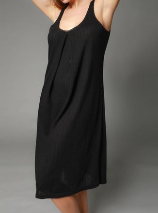 Andine Stephania Pointelle Nursing Gown In Black
