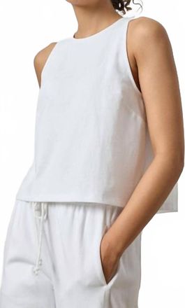 Lilla P Mixed Media Tank Top In White