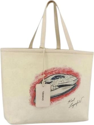 Chanel Pre-owned Tote Bags, female, White, Size: ONE SIZE Pre-owned Vintage Tote Bag
