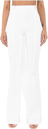 Elisabetta Franchi Wijde broek - Dames - Wijde Broeken - Wit - L - Polyester - Broeken