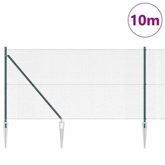 Berkfield Home Green Welded Wire Fence with 7 Spike Posts Green 1.2x10 m Steel